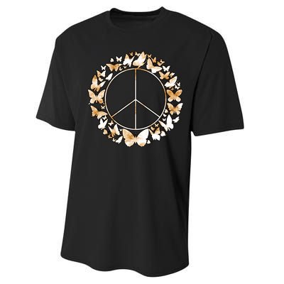 Cute Butterfly Peace Sign Performance Sprint T-Shirt