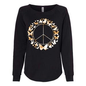 Cute Butterfly Peace Sign Womens California Wash Sweatshirt