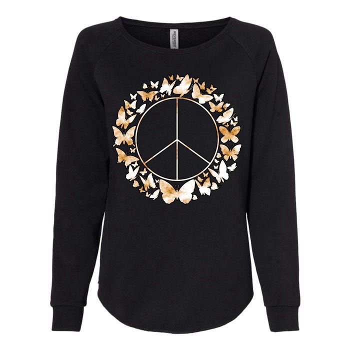 Cute Butterfly Peace Sign Womens California Wash Sweatshirt