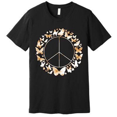 Cute Butterfly Peace Sign Premium T-Shirt