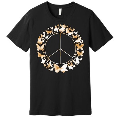 Cute Butterfly Peace Sign Premium T-Shirt