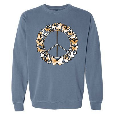 Cute Butterfly Peace Sign Garment-Dyed Sweatshirt