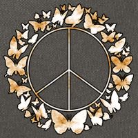 Cute Butterfly Peace Sign Cotton Canvas Backpack