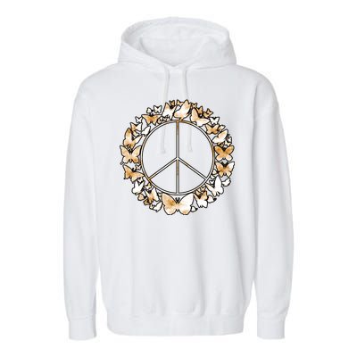 Cute Butterfly Peace Sign Garment-Dyed Fleece Hoodie