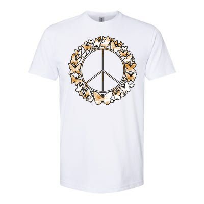 Cute Butterfly Peace Sign Softstyle CVC T-Shirt