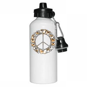 Cute Butterfly Peace Sign Aluminum Water Bottle