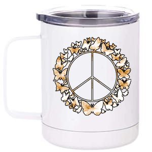 Cute Butterfly Peace Sign 12 oz Stainless Steel Tumbler Cup