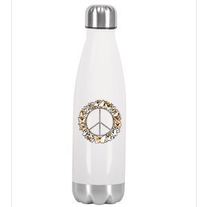 Cute Butterfly Peace Sign Stainless Steel Insulated Water Bottle