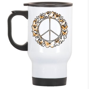 Cute Butterfly Peace Sign Stainless Steel Travel Mug