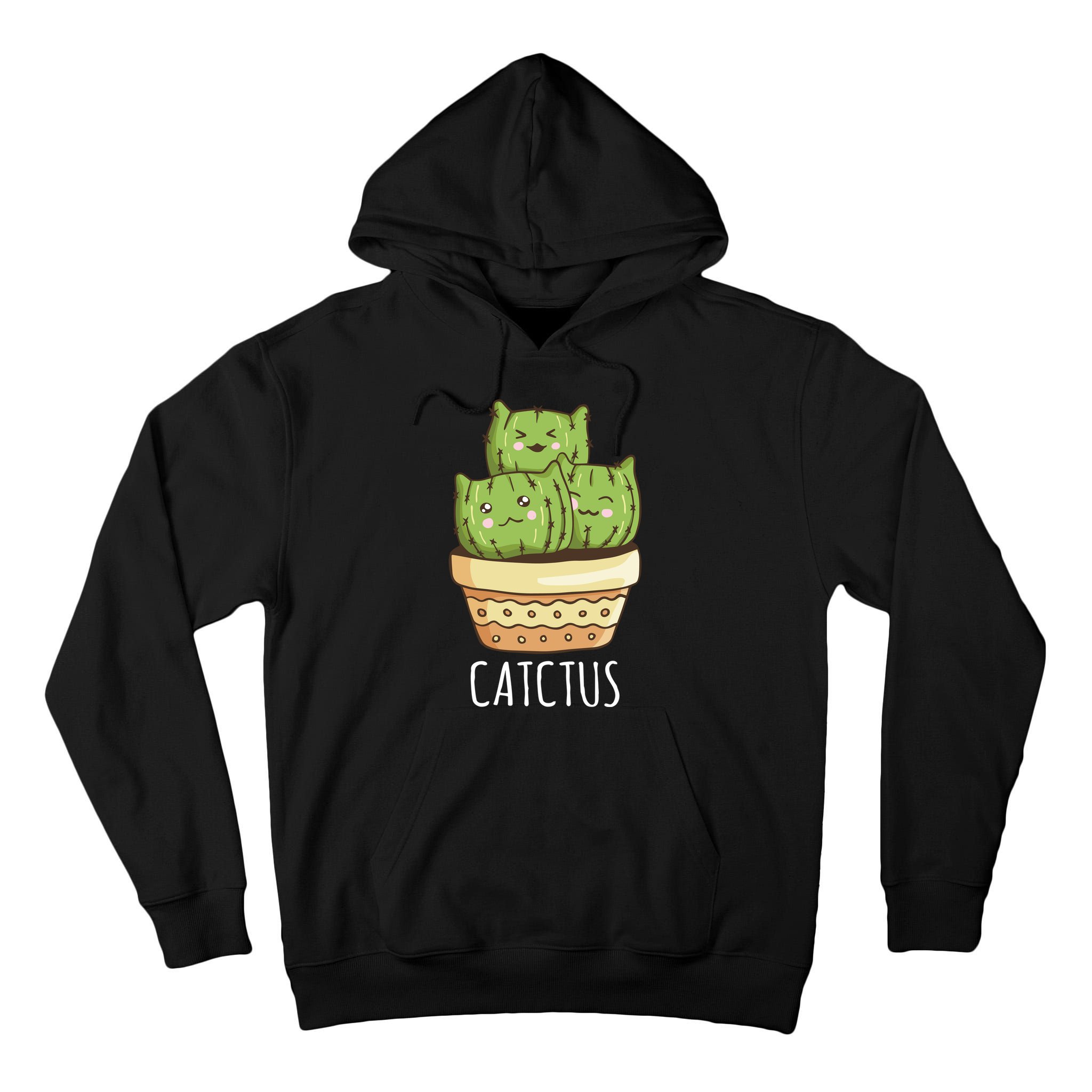 Cute Cactus Three Cats Tall Hoodie