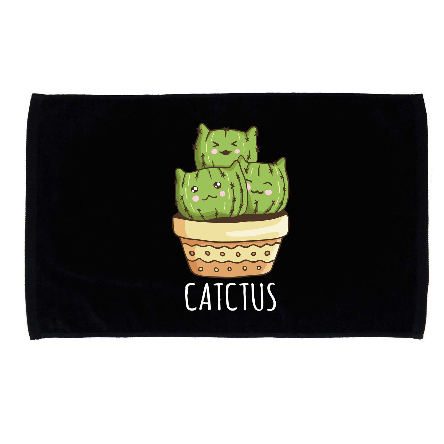 Cute Cactus Three Cats Microfiber Hand Towel