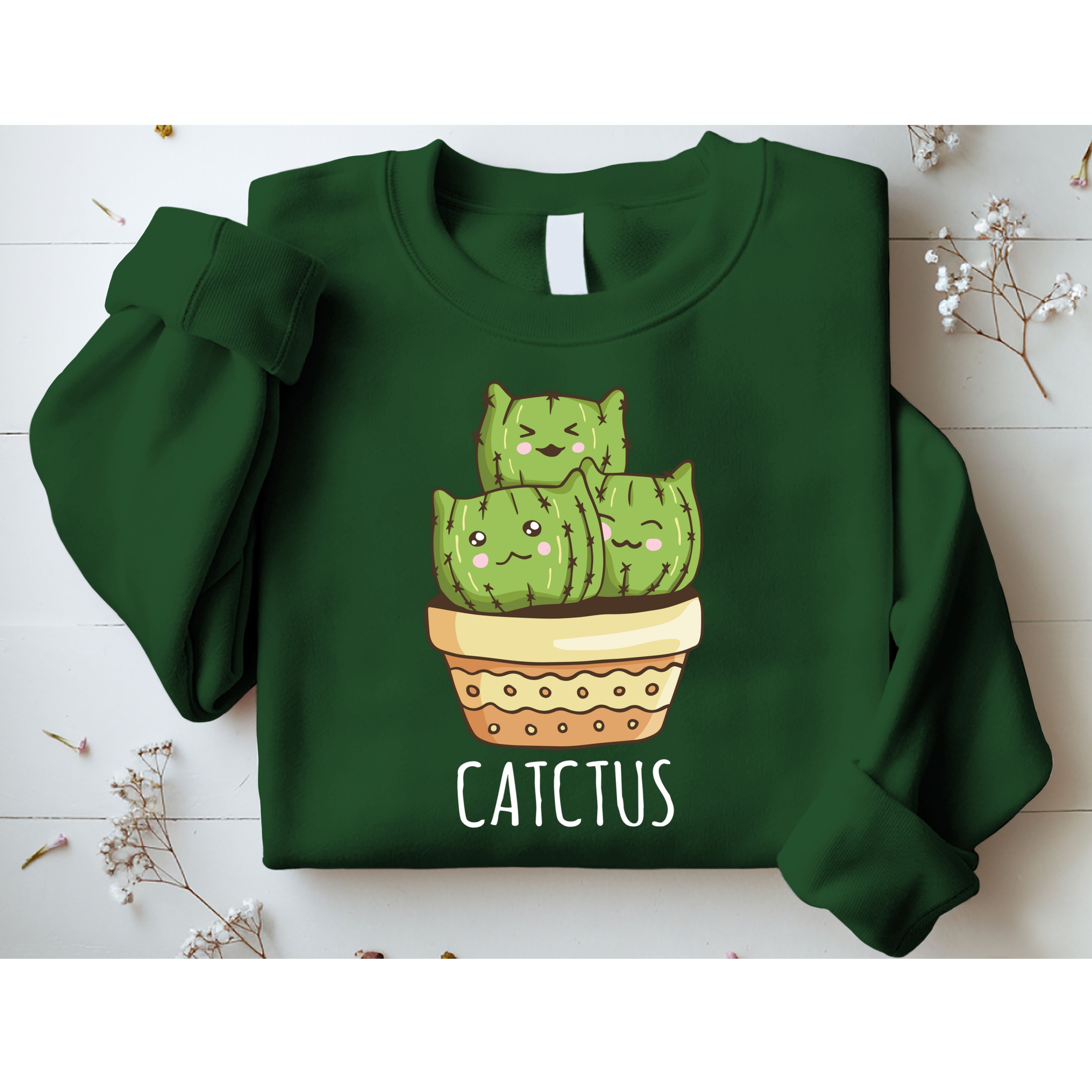 Cute Cactus Three Cats Sweatshirt