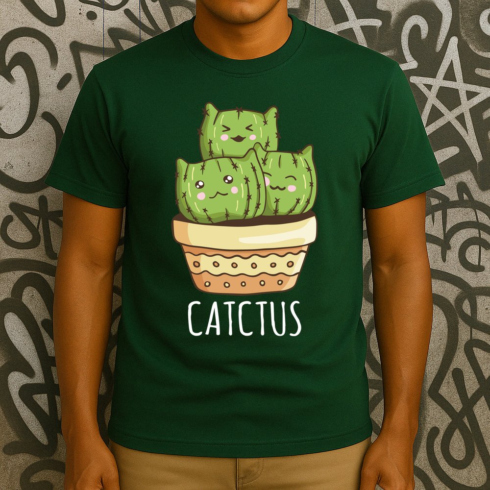 Cute Cactus Three Cats T-Shirt