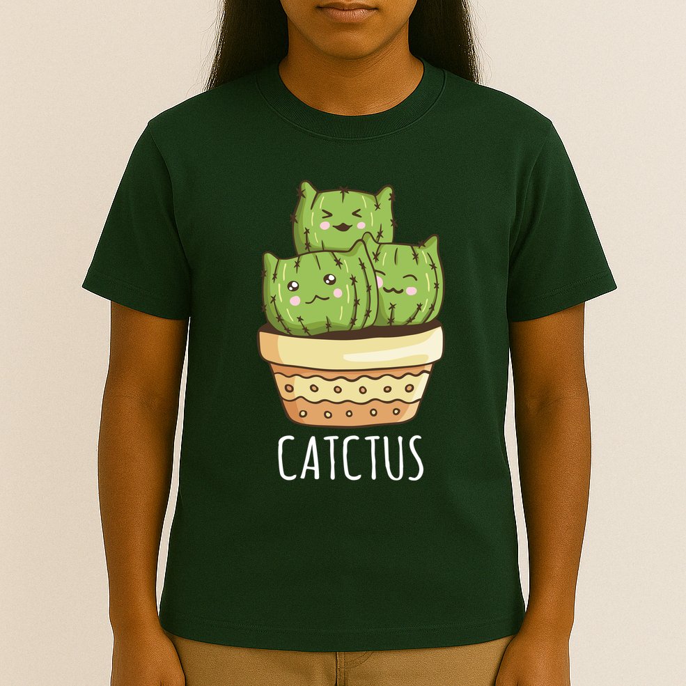 Cute Cactus Three Cats T-Shirt
