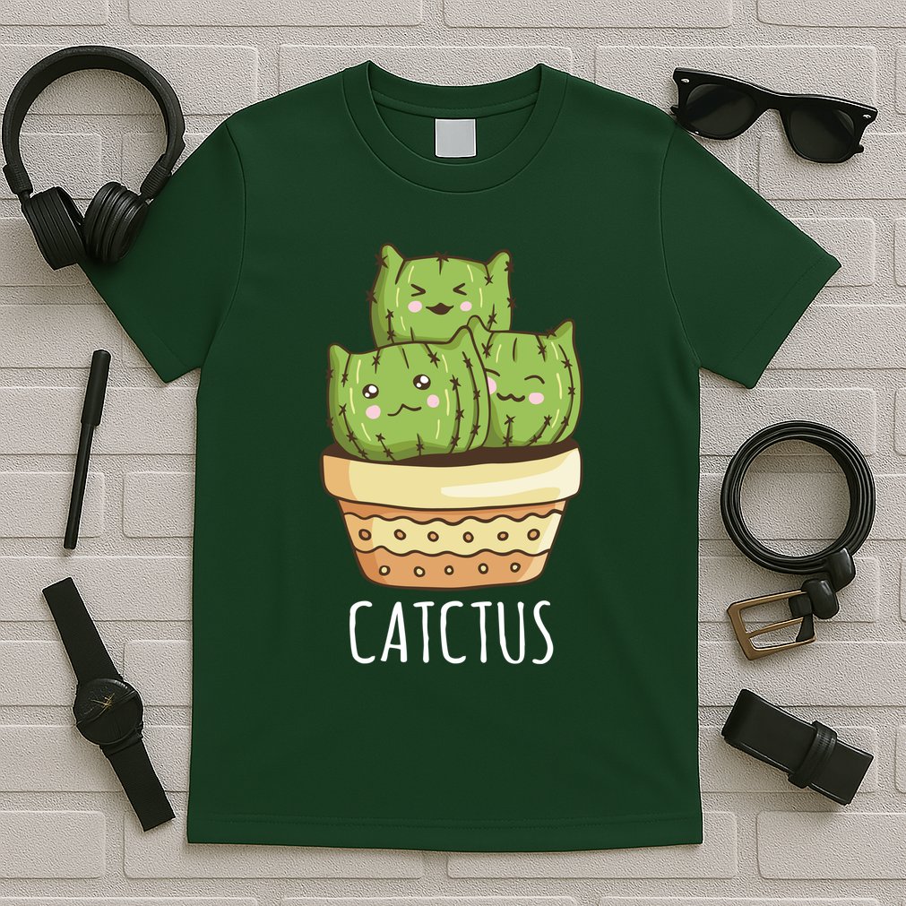 Cute Cactus Three Cats T-Shirt