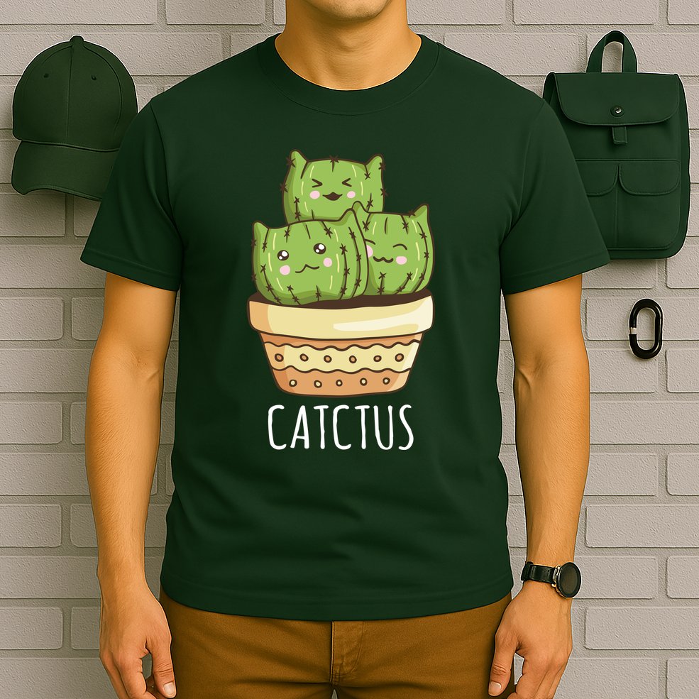 Cute Cactus Three Cats T-Shirt
