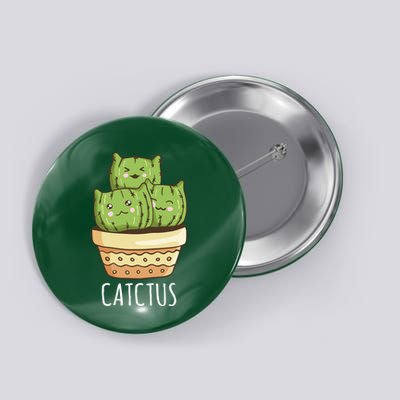 Cute Cactus Three Cats Button