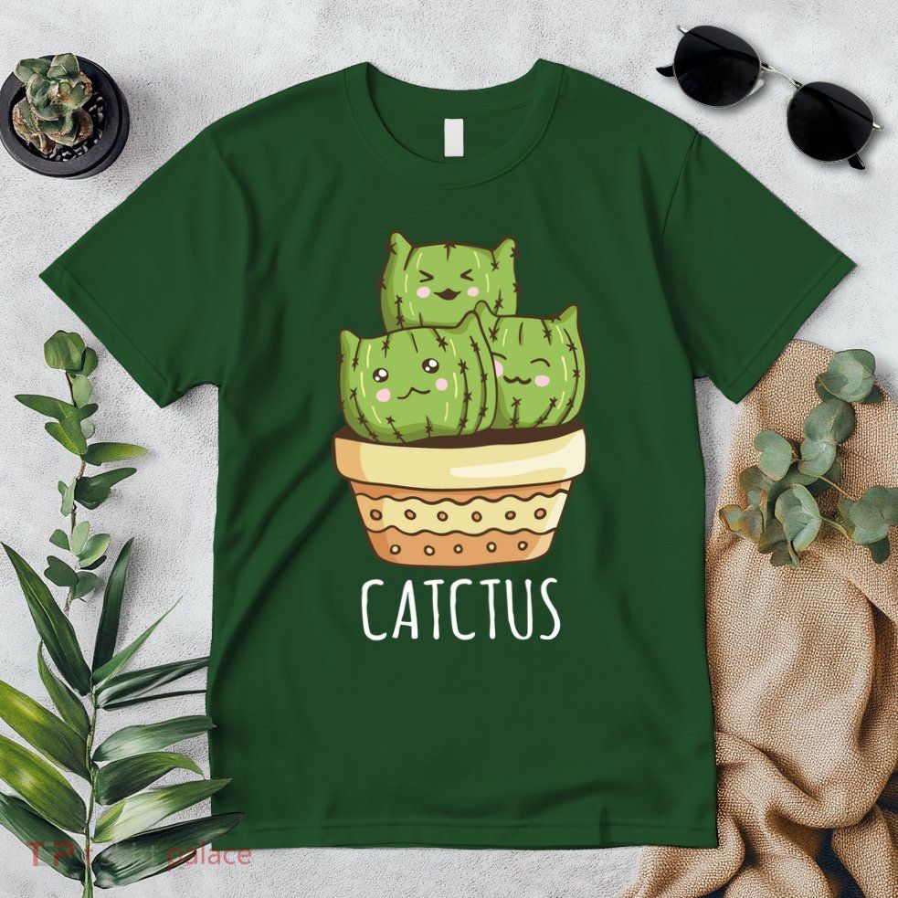 Cute Cactus Three Cats Premium T-Shirt