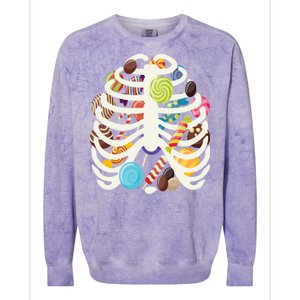 Cute Candy Skeleton Rib Cage Halloween Colorblast Crewneck Sweatshirt