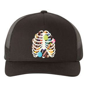 Cute Candy Skeleton Rib Cage Halloween Yupoong Adult 5-Panel Trucker Hat