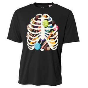 Cute Candy Skeleton Rib Cage Halloween Cooling Performance Crew T-Shirt