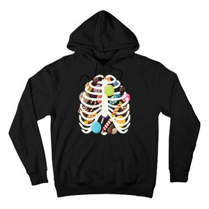 Cute Candy Skeleton Rib Cage Halloween Hoodie