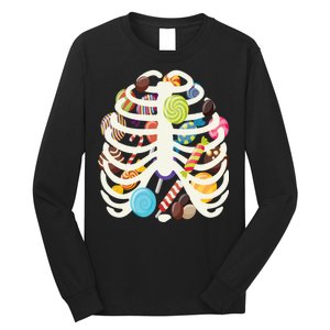 Cute Candy Skeleton Rib Cage Halloween Long Sleeve Shirt