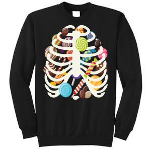 Cute Candy Skeleton Rib Cage Halloween Sweatshirt