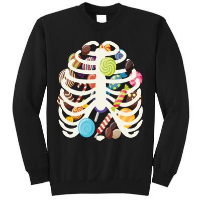 Cute Candy Skeleton Rib Cage Halloween Sweatshirt