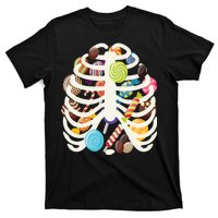 Cute Candy Skeleton Rib Cage Halloween T-Shirt