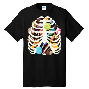 Cute Candy Skeleton Rib Cage Halloween Tall T-Shirt