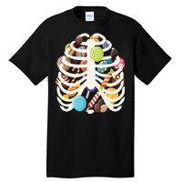 Cute Candy Skeleton Rib Cage Halloween Tall T-Shirt