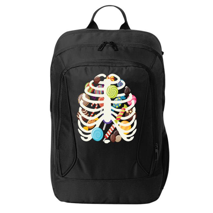 Cute Candy Skeleton Rib Cage Halloween City Backpack