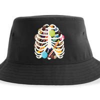 Cute Candy Skeleton Rib Cage Halloween Sustainable Bucket Hat