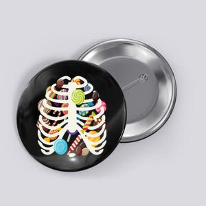 Cute Candy Skeleton Rib Cage Halloween Button