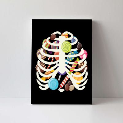 Cute Candy Skeleton Rib Cage Halloween Canvas