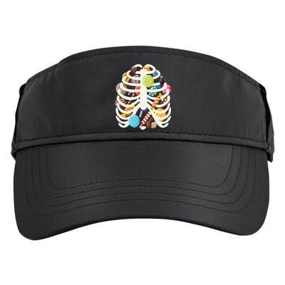 Cute Candy Skeleton Rib Cage Halloween Adult Drive Performance Visor