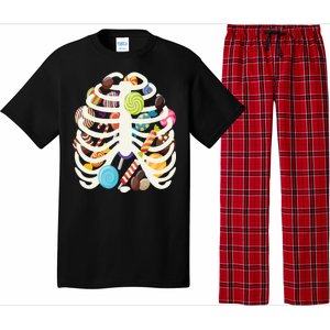 Cute Candy Skeleton Rib Cage Halloween Pajama Set