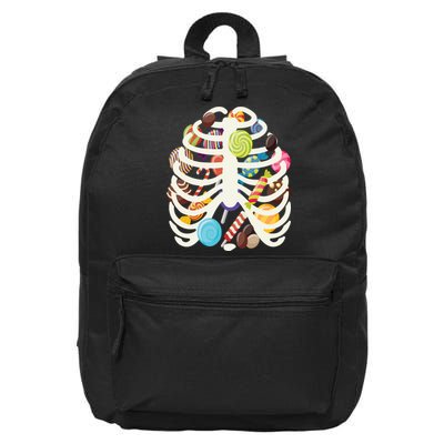 Cute Candy Skeleton Rib Cage Halloween 16 in Basic Backpack