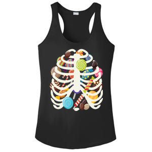 Cute Candy Skeleton Rib Cage Halloween Ladies PosiCharge Competitor Racerback Tank