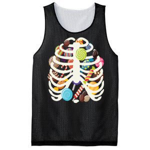 Cute Candy Skeleton Rib Cage Halloween Mesh Reversible Basketball Jersey Tank