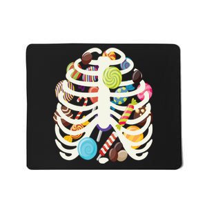 Cute Candy Skeleton Rib Cage Halloween Mousepad