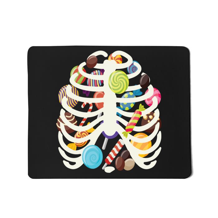 Cute Candy Skeleton Rib Cage Halloween Mousepad