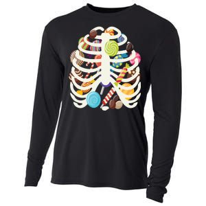 Cute Candy Skeleton Rib Cage Halloween Cooling Performance Long Sleeve Crew