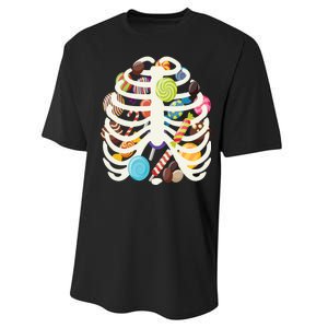 Cute Candy Skeleton Rib Cage Halloween Performance Sprint T-Shirt