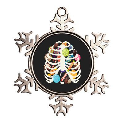 Cute Candy Skeleton Rib Cage Halloween Metallic Star Ornament