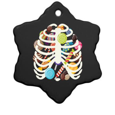 Cute Candy Skeleton Rib Cage Halloween Ceramic Star Ornament