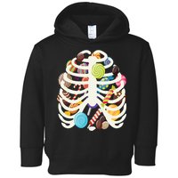 Cute Candy Skeleton Rib Cage Halloween Toddler Hoodie