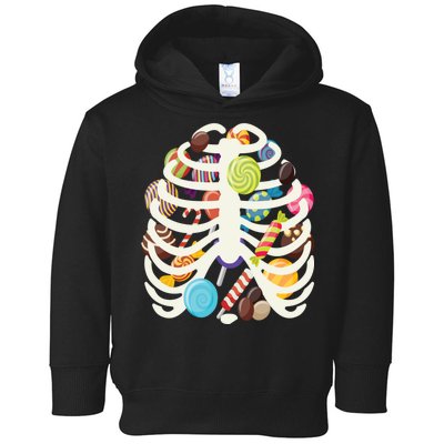 Cute Candy Skeleton Rib Cage Halloween Toddler Hoodie