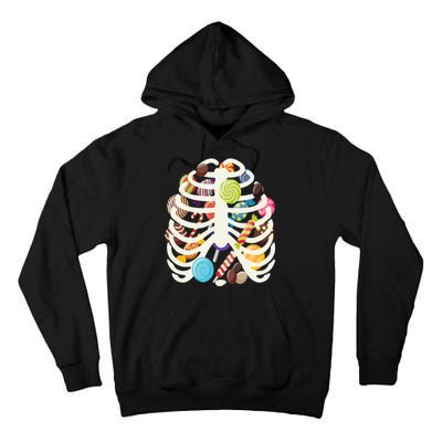 Cute Candy Skeleton Rib Cage Halloween Tall Hoodie